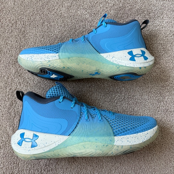 NEW with Flaws Under Armour Men's Embiid One 23.11.3 Blue and White Sneakers 13 - Picture 2 of 8